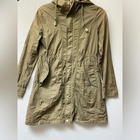 Tough Jeansmith ultility hooded zip up trench jacket Sz  S - Picture 1 of 9